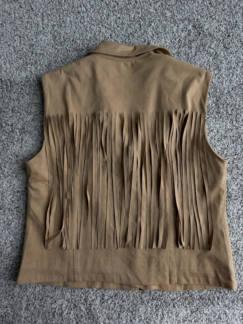 Miss Me MJ0180T Faux Suede Fringe Moto Vest Western Cowgirl Size Small - Picture 4 of 8
